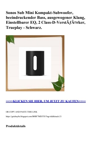 7364 sonos sub mini kompakt-subwoofer  beeindruckender bass  ausgewogener klang  einstellbarer eq  2 cla