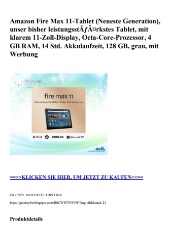 9376 amazon fire max 11-tablet  neueste generation   unser bisher leistungsstãƒâ¤rkstes tablet  mit klar