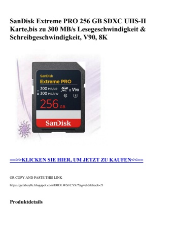 2566 sandisk extreme pro 256 gb sdxc uhs-ii karte bis zu 300 mb s lesegeschwindigkeit   schreibgeschwind