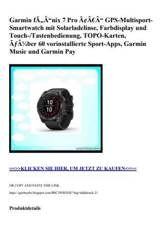 3672 garmin fã„â“nix 7 pro ã¢â€â“ gps-multisport-smartwatch mit solarladelinse  farbdisplay und touch- t
