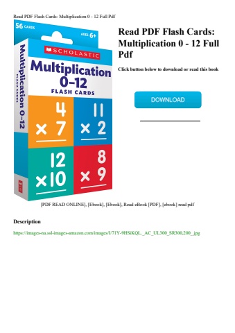 read pdf flash cards multiplication 0 - 12 full pdf