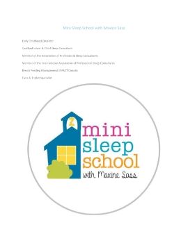 mini sleep school booklet