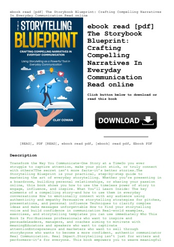 ebook read [pdf] the storybook blueprint crafting compelling narratives in everyday communication re