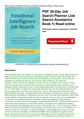 pdf 30-day job search planner (job search assistance book 1) read online