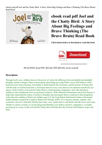 ebook read pdf joel and the chatty bird a story about big feelings and brave thinking (the brave bra