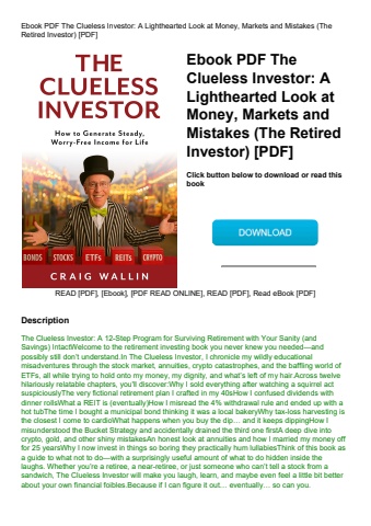 ebook pdf  the clueless investor a lighthearted look at money  markets and mistakes (the retired inv