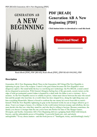 pdf [read] generation ab a new beginning [pdf]