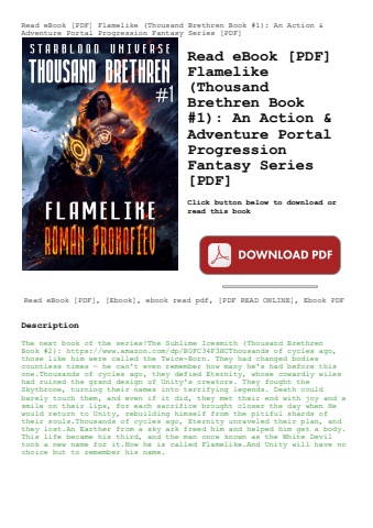 read ebook [pdf] flamelike (thousand brethren book #1) an action & adventure portal progression fant
