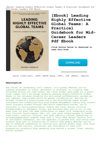 [ebook] leading highly effective global teams a practical guidebook for mid-career leaders pdf ebook