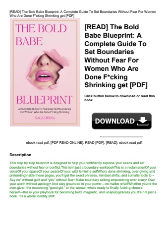 [read] the bold babe blueprint a complete guide to set boundaries without fear for women who are don