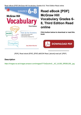 read ebook [pdf] mcgraw hill vocabulary grades 6-8  third edition read online