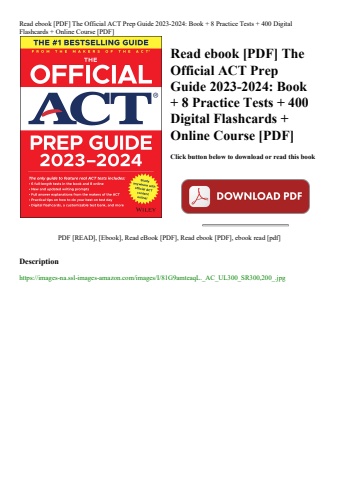 read ebook [pdf] the official act prep guide 2023-2024 book + 8 practice tests + 400 digital flashca