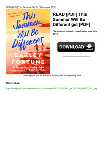 read [pdf] this summer will be different get [pdf]