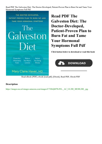 read pdf the galveston diet the doctor-developed  patient-proven plan to burn fat and tame your horm