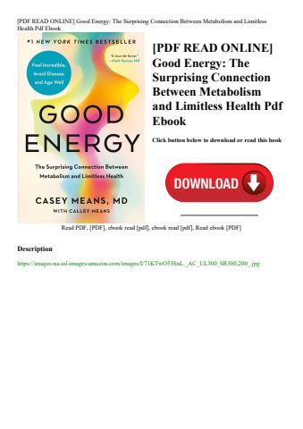 [pdf read online] good energy the surprising connection between metabolism and limitless health pdf