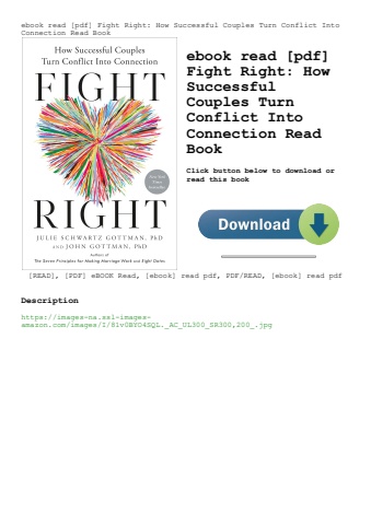 ebook read [pdf] fight right how successful couples turn conflict into connection read book