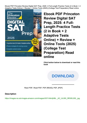ebook pdf  princeton review digital sat prep  2025 4 full-length practice tests (2 in book + 2 adapt