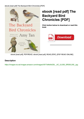ebook [read pdf] the backyard bird chronicles [pdf]