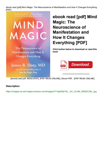 ebook read [pdf] mind magic the neuroscience of manifestation and how it changes everything [pdf]