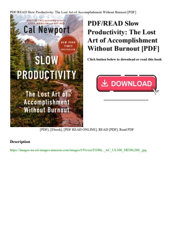 pdfread slow productivity the lost art of accomplishment without burnout [pdf]