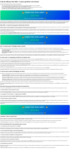 Code de reference Fizz 2025 - 2026