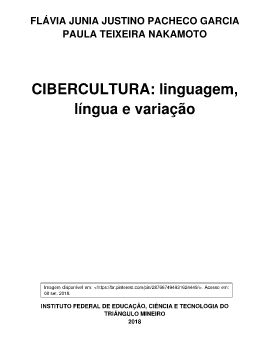 CIBERCULTURA: LINGUAGEM, LÍNGUA E VARIAÇÃO VERSÃO PARA CELULAR