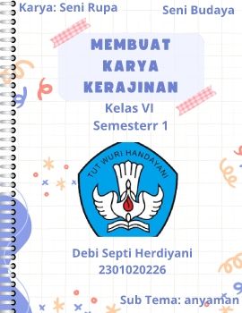 Putih Biru Pink Ilustrasi Lucu Sampul Buku Catatan Spiral