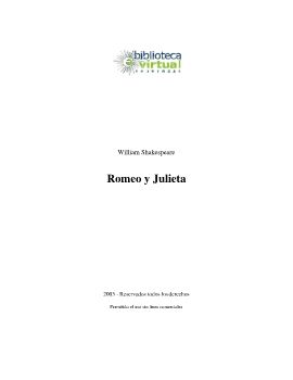 Romeo y Julieta - William Shakespeare