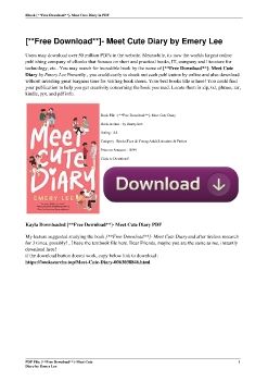 [**Free Download**]- Meet Cute Diary by Emery Lee