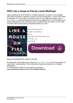 PDF] Like a House on Fire by Lauren McBrayer