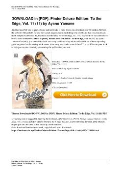 DOWNLOAD in [PDF]. Finder Deluxe Edition: To the Edge, Vol. 11 (11) by Ayano Yamane