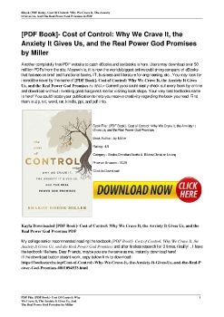 [PDF Book]- Cost of Control: Why We Crave It, the Anxiety It Gives Us, and the Real Power God Promises by Miller