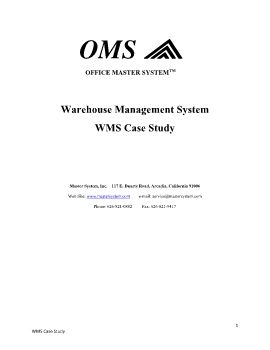 OMS WMS Warehouse Management Case Study