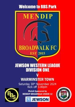 Mendip Broadwalk FC v Warminster Town 301124