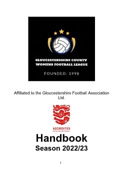 2022 2023 Gloucestershire County Women's League Handbook with cover