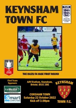 Keynsham Town FC v Corsham Town FA Vase 221022