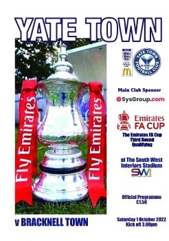 Yate Town FC v Bracknell Town FA Cup 011022