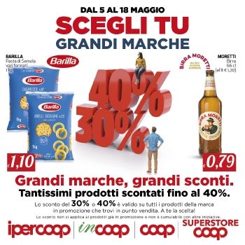 GRANDI marche, GRANDI sconti. Offerte valide dal 5 al 18 maggio 2022