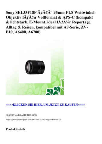 3171 sony sel35f18f ã¢â€â“ 35mm f1