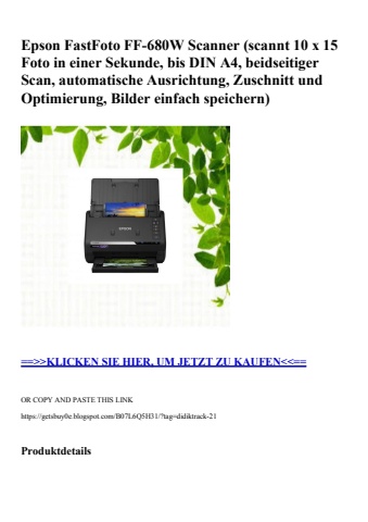 3538 epson fastfoto ff-680w scanner  scannt 10 x 15 foto in einer sekunde  bis din a4  beidseitiger scan