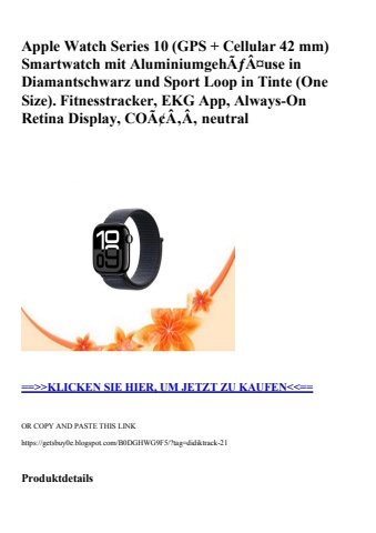 9868 apple watch series 10  gps   cellular 42 mm  smartwatch mit aluminiumgehãƒâ¤use in diamantschwarz u