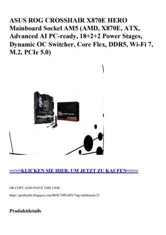 9833 asus rog crosshair x870e hero mainboard sockel am5  amd  x870e  atx  advanced ai pc-ready  18 2 2 p