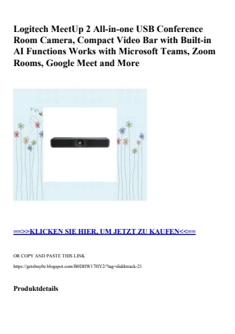 4105 logitech meetup 2 all-in-one usb conference room camera  compact video bar with built-in ai functio