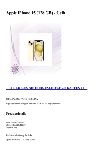 0461 apple iphone 15  128 gb  - gelb