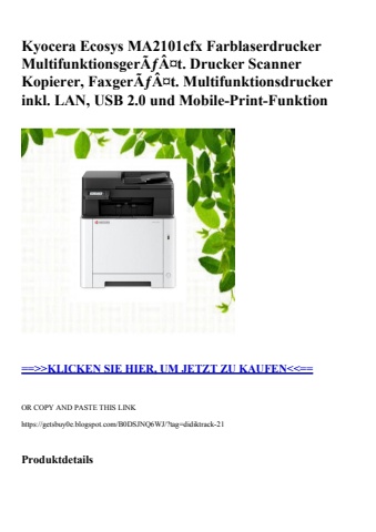 2171 kyocera ecosys ma2101cfx farblaserdrucker multifunktionsgerãƒâ¤t