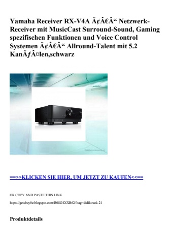 6367 yamaha receiver rx-v4a ã¢â€â“ netzwerk-receiver mit musiccast surround-sound  gaming spezifischen f
