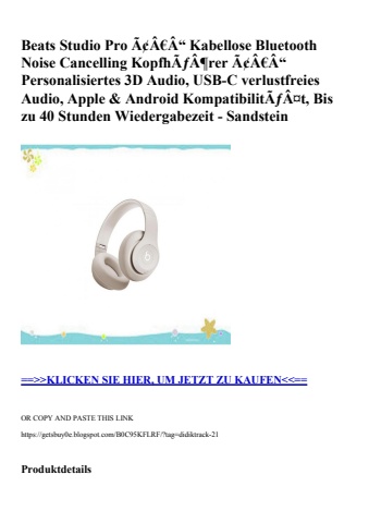1275 beats studio pro ã¢â€â“ kabellose bluetooth noise cancelling kopfhãƒâ¶rer ã¢â€â“ personalisiertes 3