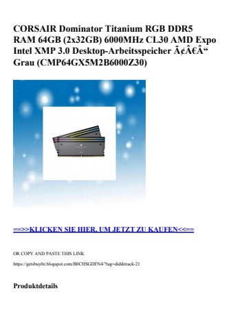 6929 corsair dominator titanium rgb ddr5 ram 64gb  2x32gb  6000mhz cl30 amd expo intel xmp 3