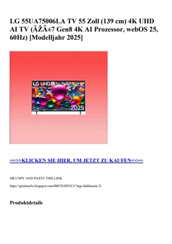 3329 lg 55ua75006la tv 55 zoll  139 cm  4k uhd ai tv  ãžâ±7 gen8 4k ai prozessor  webos 25  60hz   model