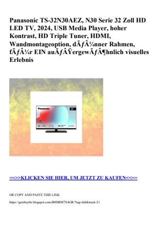 5575 panasonic ts-32n30aez  n30 serie 32 zoll hd led tv  2024  usb media player  hoher kontrast  hd trip